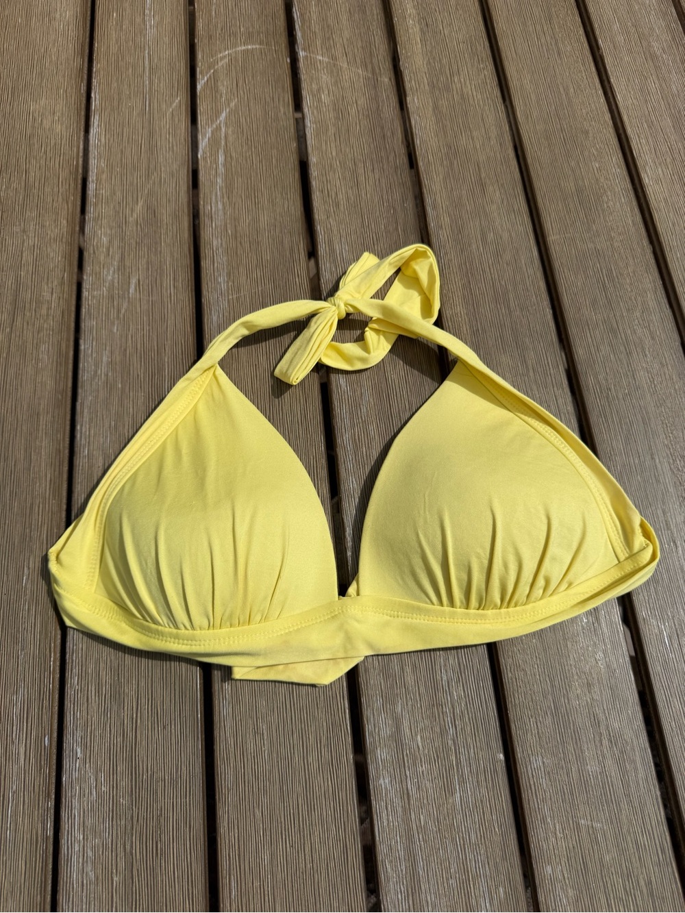 Mossimo Yellow Padded Halter Bikini Top Size XL